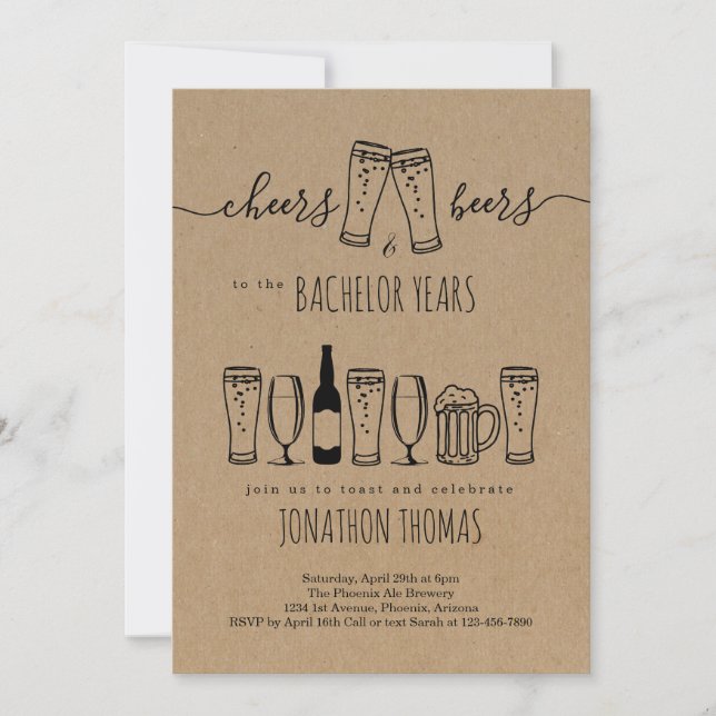 Convite de Despedida de Solteiro Cerveja & Aperiti (Frente)