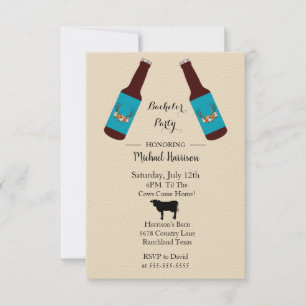 Convite de Despedida de Solteiro com Garrafa de Ce