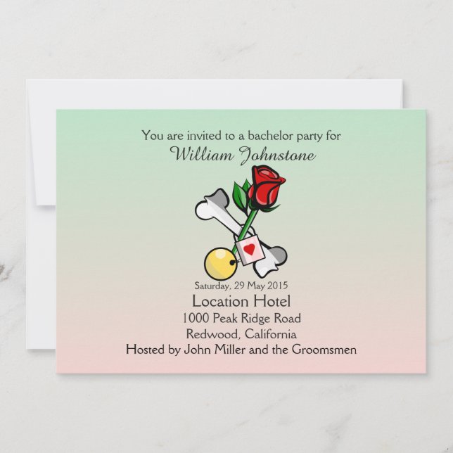 Convite de Despedida de Solteiro Corrente de Ferro (Frente)