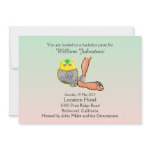 Convite de Despedida de Solteiro Engraçado com Cor