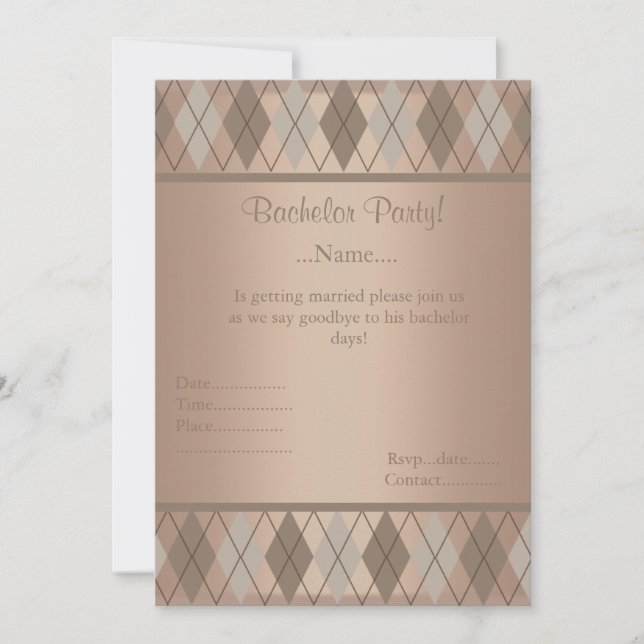 CONVITE DE DESPEDIDA DE SOLTEIRO MODERNO COM OURO  (Frente)