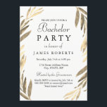 Convite de Despedida de Solteiro Moderno Folha Dou<br><div class="desc">Convite de Despedida de Solteiro Moderno Folha Dourada

Convite de celebração de despedida de solteiro simples e elegante

Folhas de jardim,  Rústico,  Oliva,  Folhagem,  outono,  inverno 

Coleção correspondente na loja Niche and Nest.

Arte por www.EssemCreatives.etsy.com’</div>