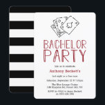 Convite de Despedida de Solteiro para Noite de Cas<br><div class="desc">Celebre com estilo com esses convites de despedida de solteiro modernos. O design é fácil de personalizar com sua própria redação e sua família e amigos ficarão emocionados quando receberem esses convites de festa fabulosos.</div>