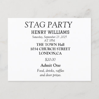 Convite de Despedida de Solteiro Preto e Branco El