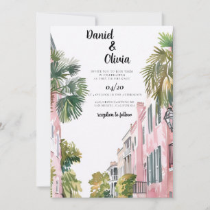 Convite de Destino de Casamento de Charleston