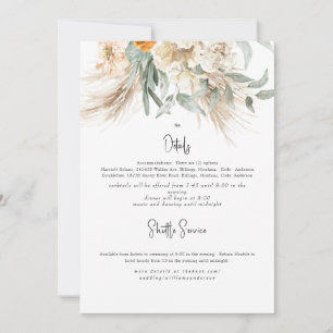 Convite de Detalhe de Casamento Boho Beige Pampas