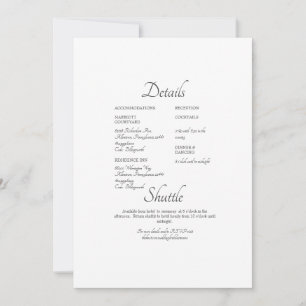 Convite de Detalhe de Casamento de Site Formal Sim