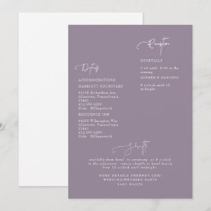 Convite de Detalhe de Casamento Lavanda Elegante
