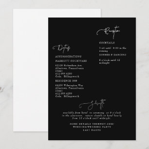 Convite de Detalhe de Casamento Preto