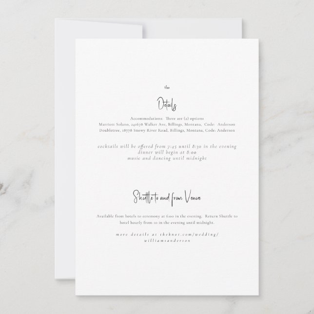 Convite de Detalhes de Casamento Just the Two of U (Frente)