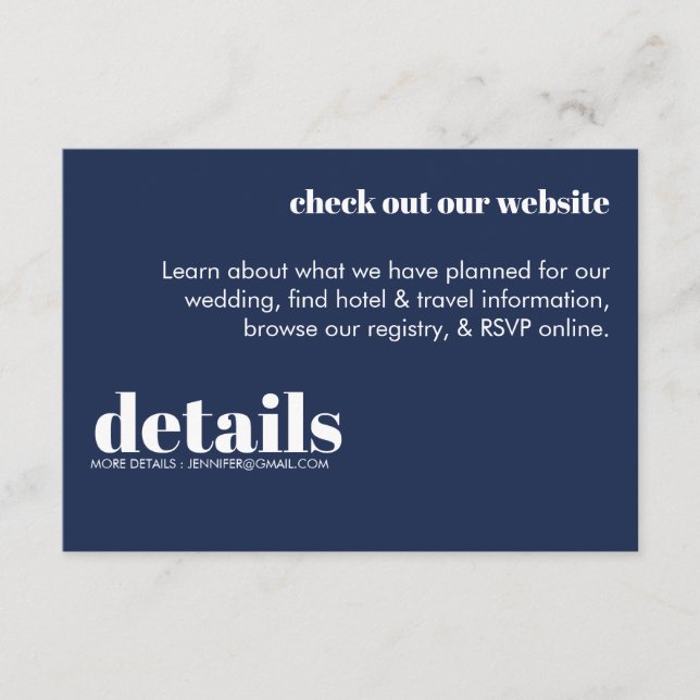 Convite de Detalhes de Casamento Minimalista (Frente)