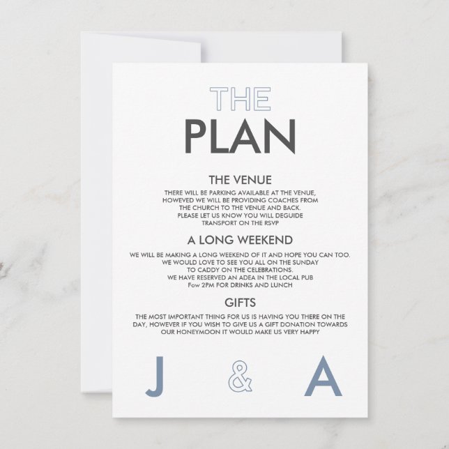 Convite de detalhes de casamento minimalista de co (Verso)