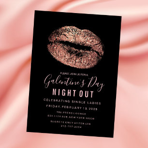 Convite de Dia de Galentine Festa Rosa Dourado Láb