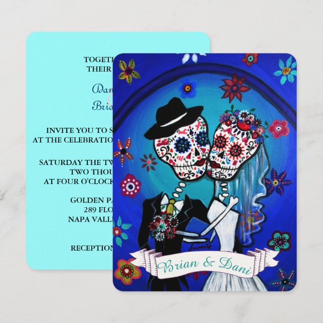Convite de Dia de Los Muertos (Frente/Verso)