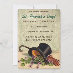 Convite de Dia de São Patrício de Cartola e Bengal