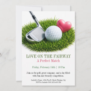 Convite de Dia dos Namorados de Golfe Amor no Fair
