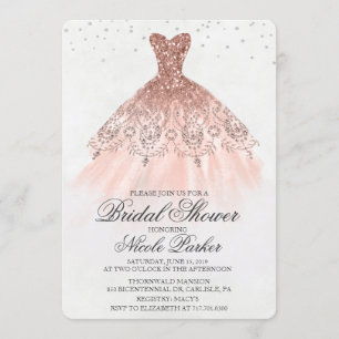 Convite de Diamante de Vestido de Brilho para Chá