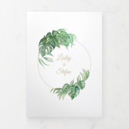 Convite de Dobragem de Carta Trifólio de Planta de