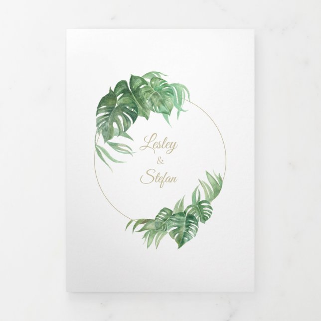 Convite de Dobragem de Carta Trifólio de Planta de (Cobrir)