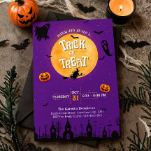 Convite de Doce ou Travessura para Festa de Hallow