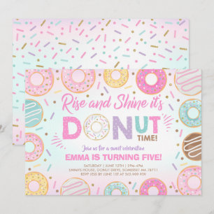 Convite de Donut Acordar e Brilhar É Hora de Donut