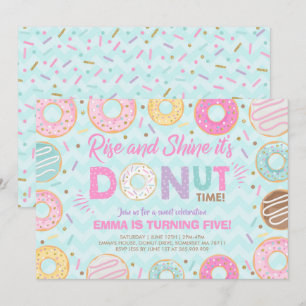 Convite de Donut Acordar É Hora de Donut