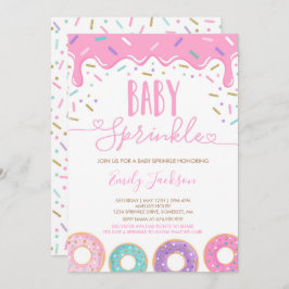 Convite de Donut Baby Sprinkle Espalhado Com Amor