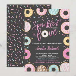 Convite de Donut Baby Sprinkle Espalhado Com Amor