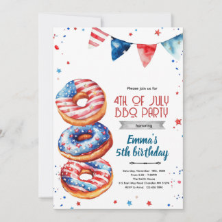 convite de donut de 4 de julho