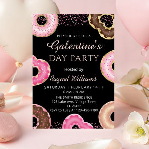 Convite de Donuts para Festa do Dia de Galentine