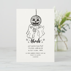 convite de doodle para festa de halloween de ghoul