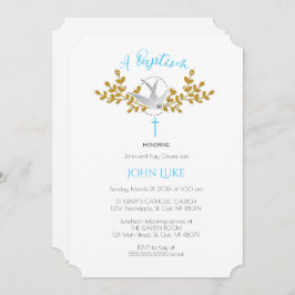 Convite de Dove e Cross Baptism {Boy}