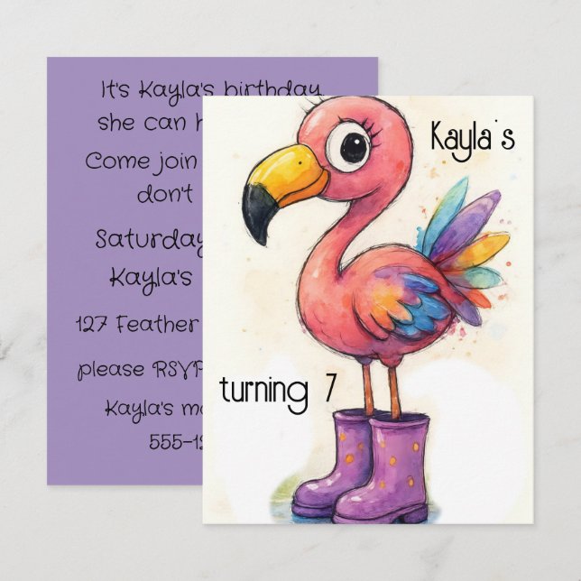 CONVITE DE DOWNLOAD DIGITAL FLAMINGO CAPRICHOSO (Frente/Verso)