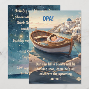 Convite de Download Digital para Bebê Grego
