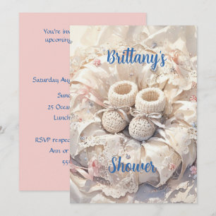 Convite de Download Digital Satin e Renda Baby