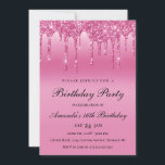 Convite de Drives de Glitter Rosa<br><div class="desc">Este Convite à Derramação Rosa é perfeito para aniversários,  doces 16,  chá e muito mais!</div>