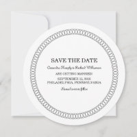 Convite de Ebony Encircled Round para Salvar a Dat