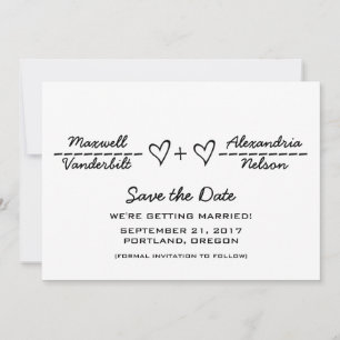 Convite de Ebony Heart Equation para Salvar a Data