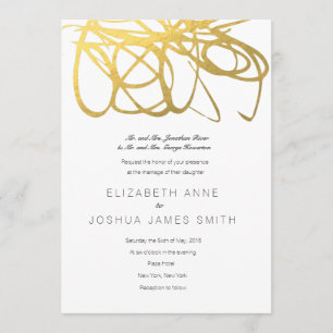 Convite de Efeito Dourado de Casamento Personaliza