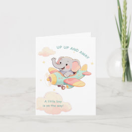 Convite de Elefante Avião Menino Aquarela