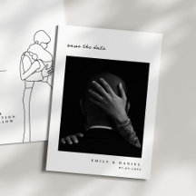 Convite de Elegância Minimalista com Foto para Sal