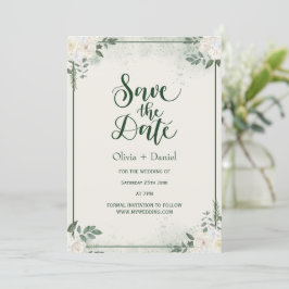 Convite de Elopement Save The Date com Verdura