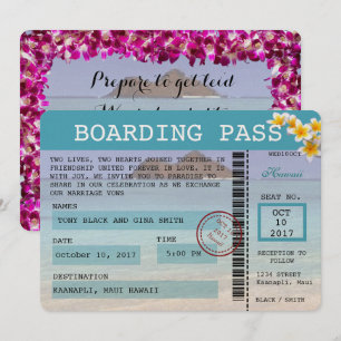 Convite De Embarque De Casamento Hawaii