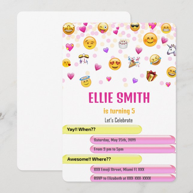 Convite de Emoji (Frente/Verso)