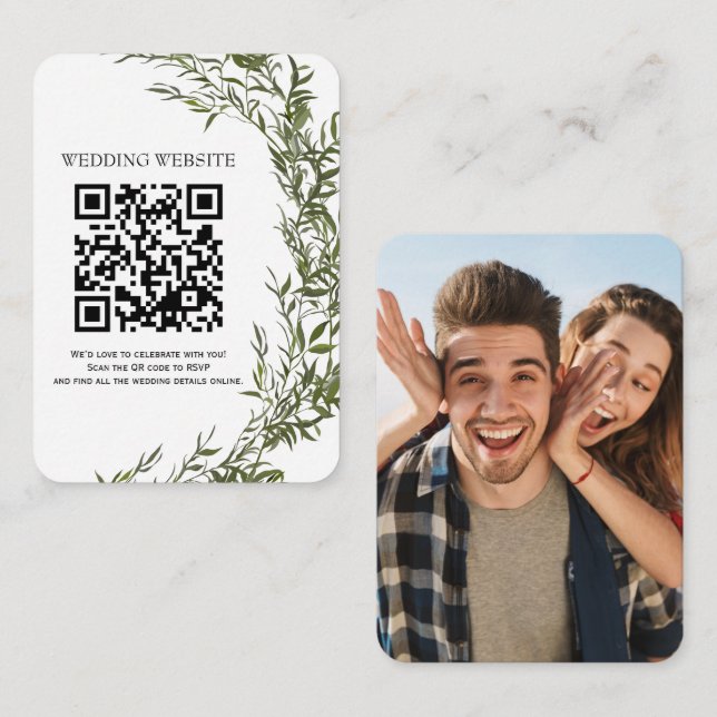 Convite de Enclosure com Código QR de Verde e Foto (Frente/Verso)