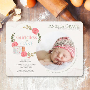 Convite de Encontro do Bebê Cuddles & Cake