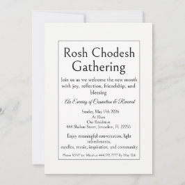 Convite de Encontro Rosh Chodesh, Simples Moderno