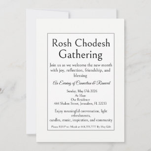 Convite de Encontro Rosh Chodesh, Simples Moderno