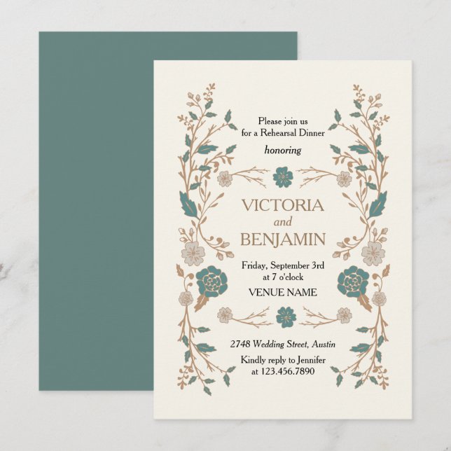 Convite de ensaio de biblioteca Vintage (Frente/Verso)