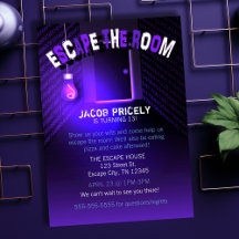 Convite de Escape Room com Luz Negra